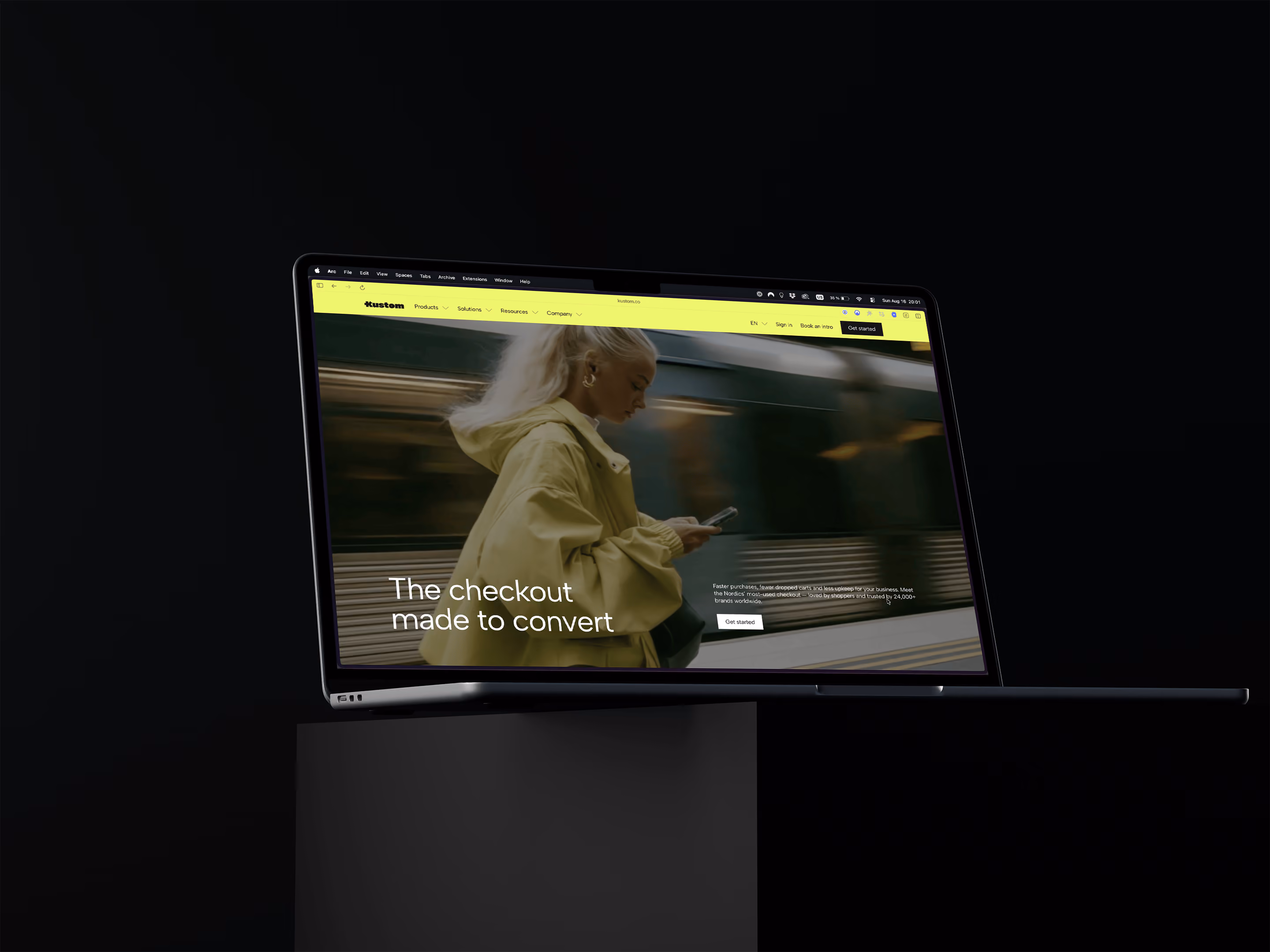 Kustom website home page.