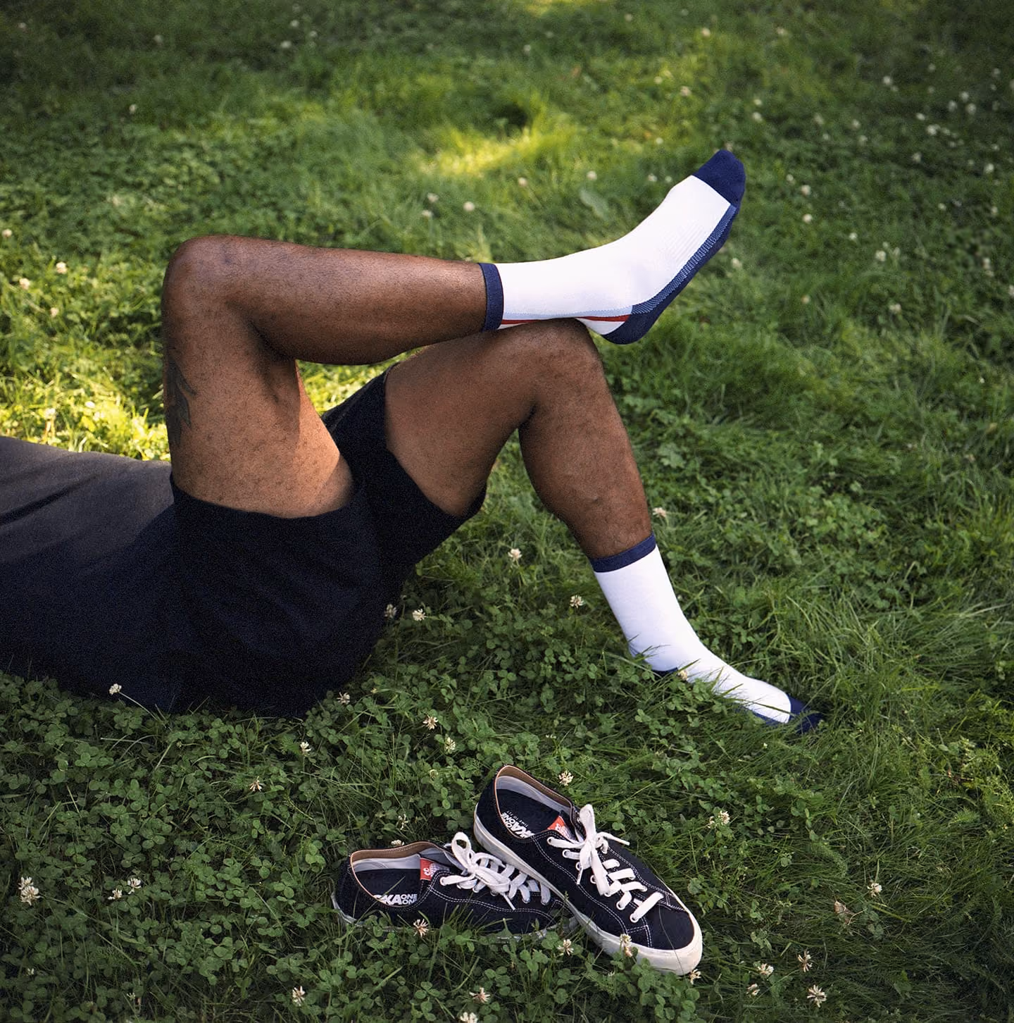 QEJA Socks lifestyle photo, shot on analog film.