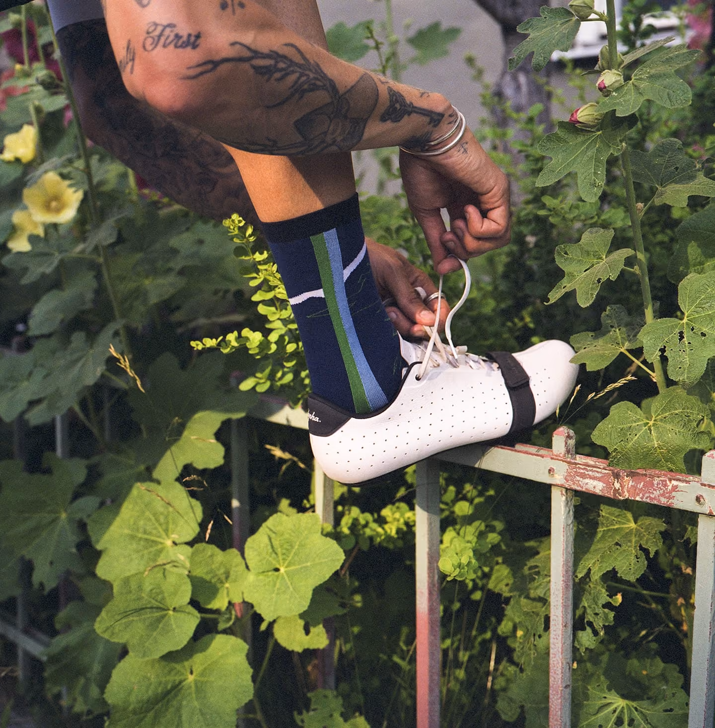 QEJA Socks lifestyle photo, shot on analog film.