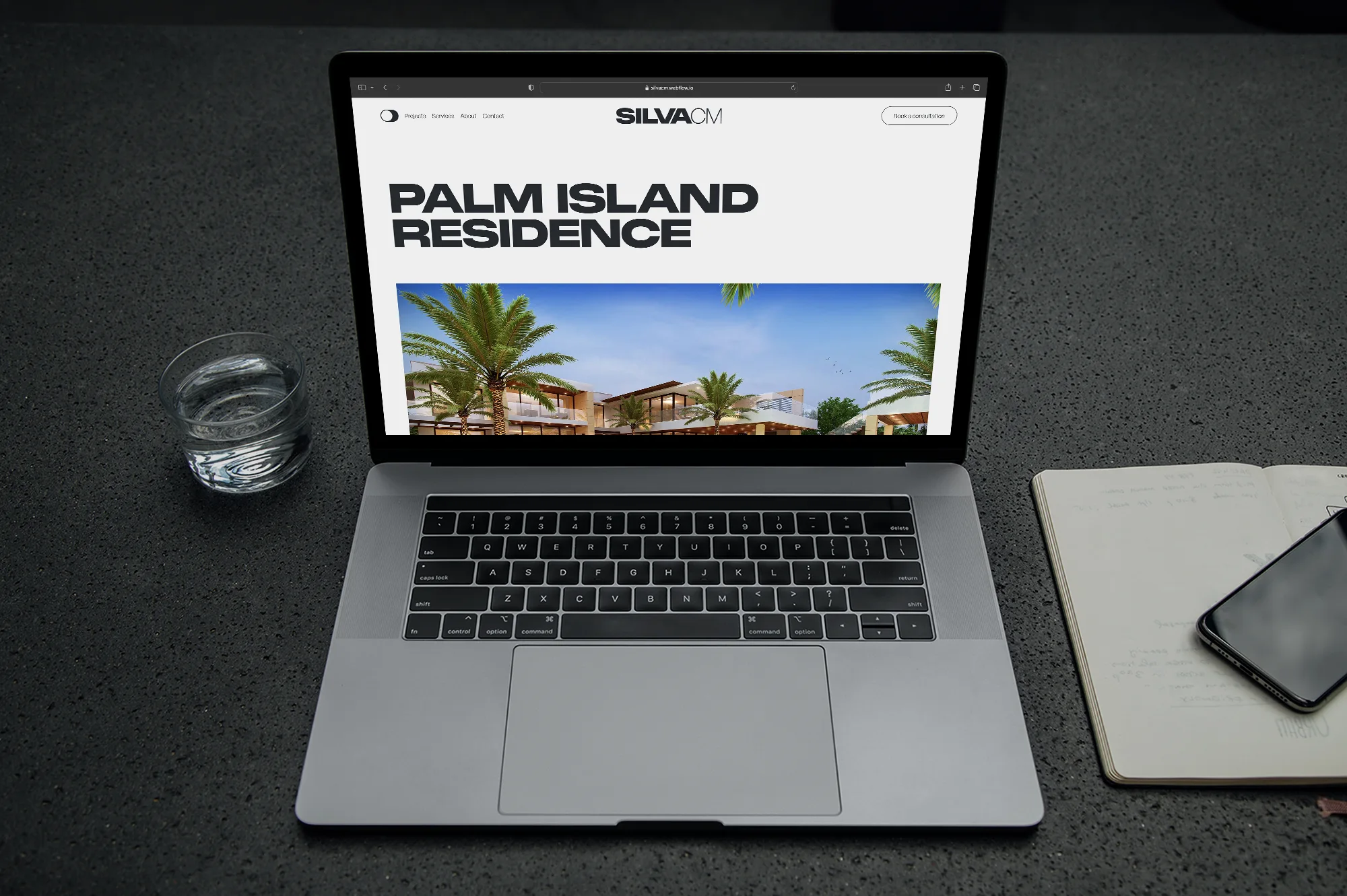 Silva CM website project header.