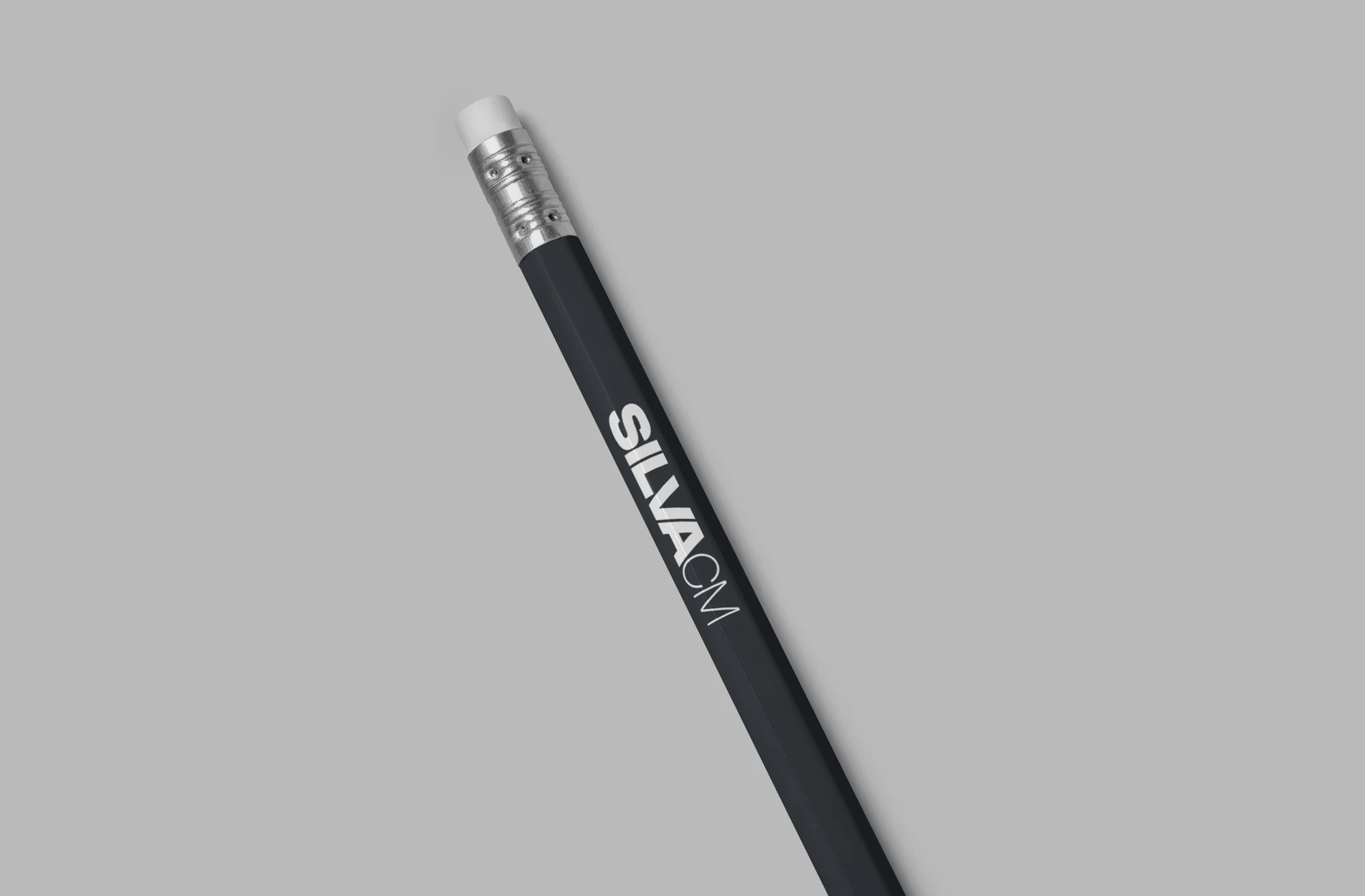 Silva CM main logo on a pencil.
