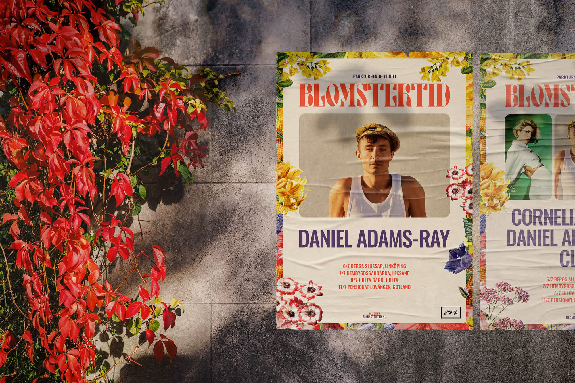 Blomstertid flower poster design.