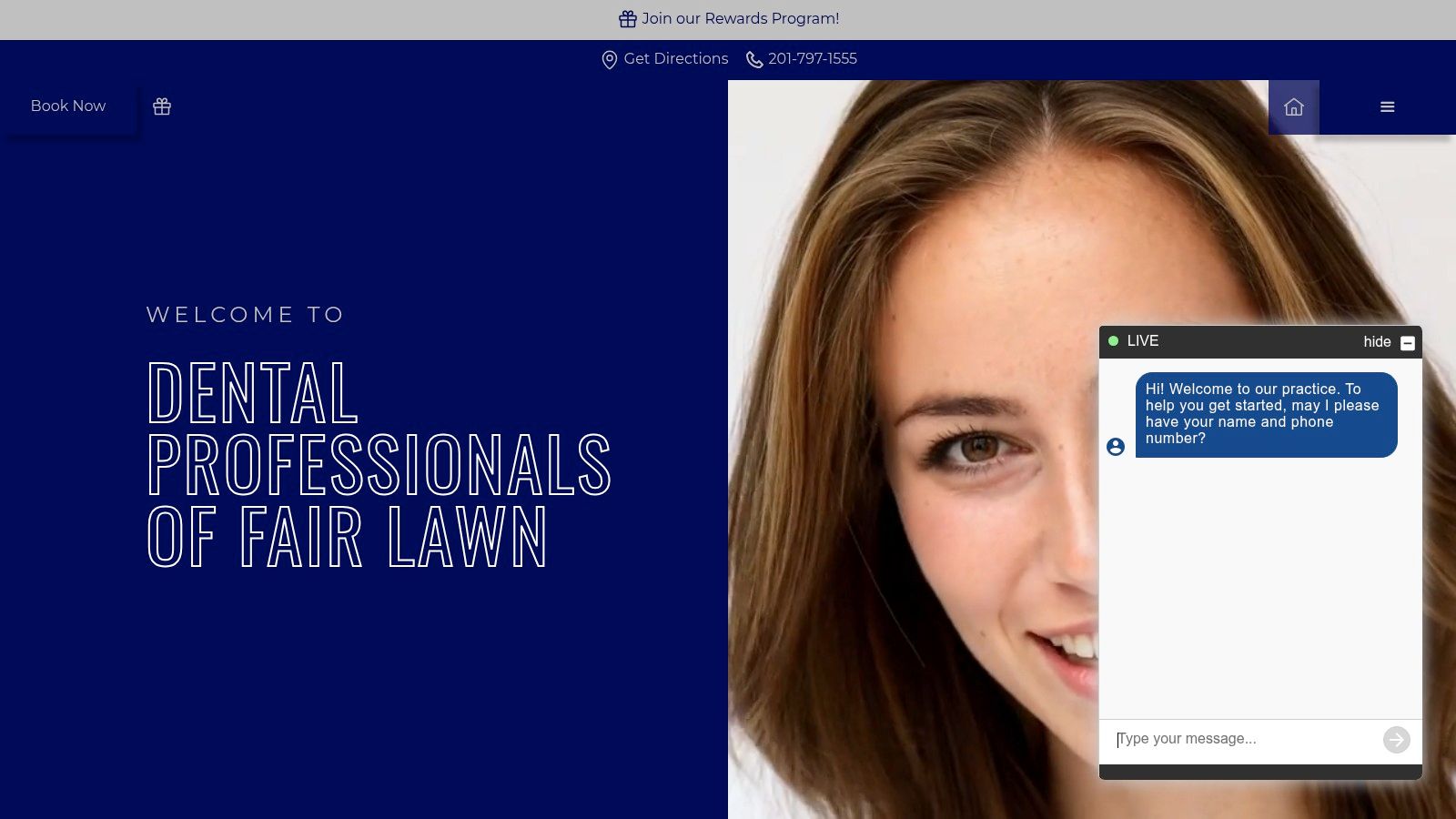 Screenshot from https://dentalprofessionalsoffairlawn.com/