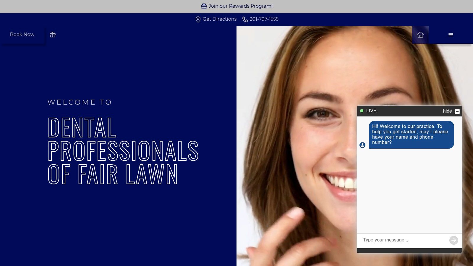 Screenshot from https://dentalprofessionalsoffairlawn.com