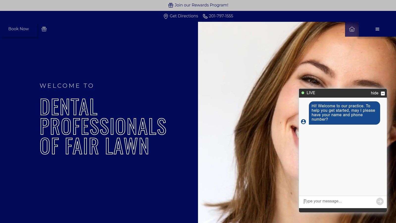 Screenshot from https://dentalprofessionalsoffairlawn.com