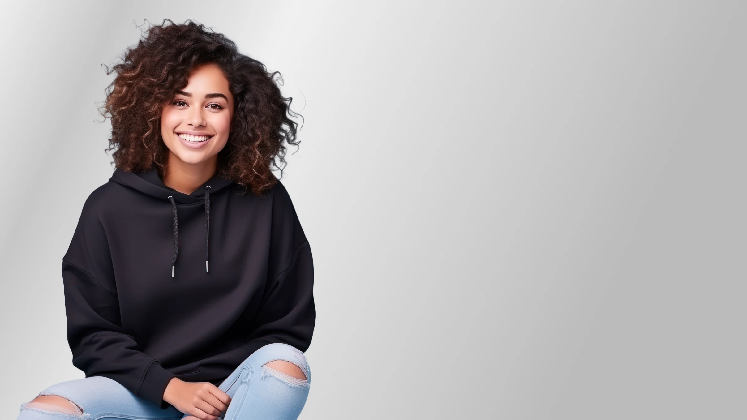 woman in black hoodie
