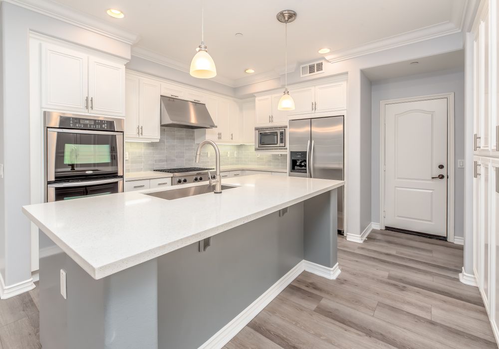 Modern white kitchen interior