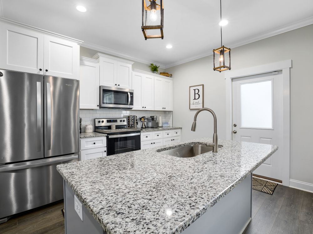 Modern kitchen with granite counters