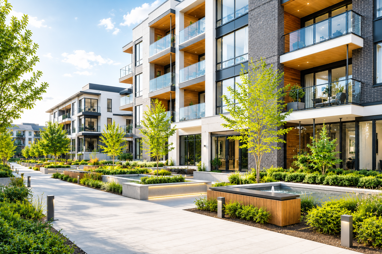 Bright modern commercial real estate building