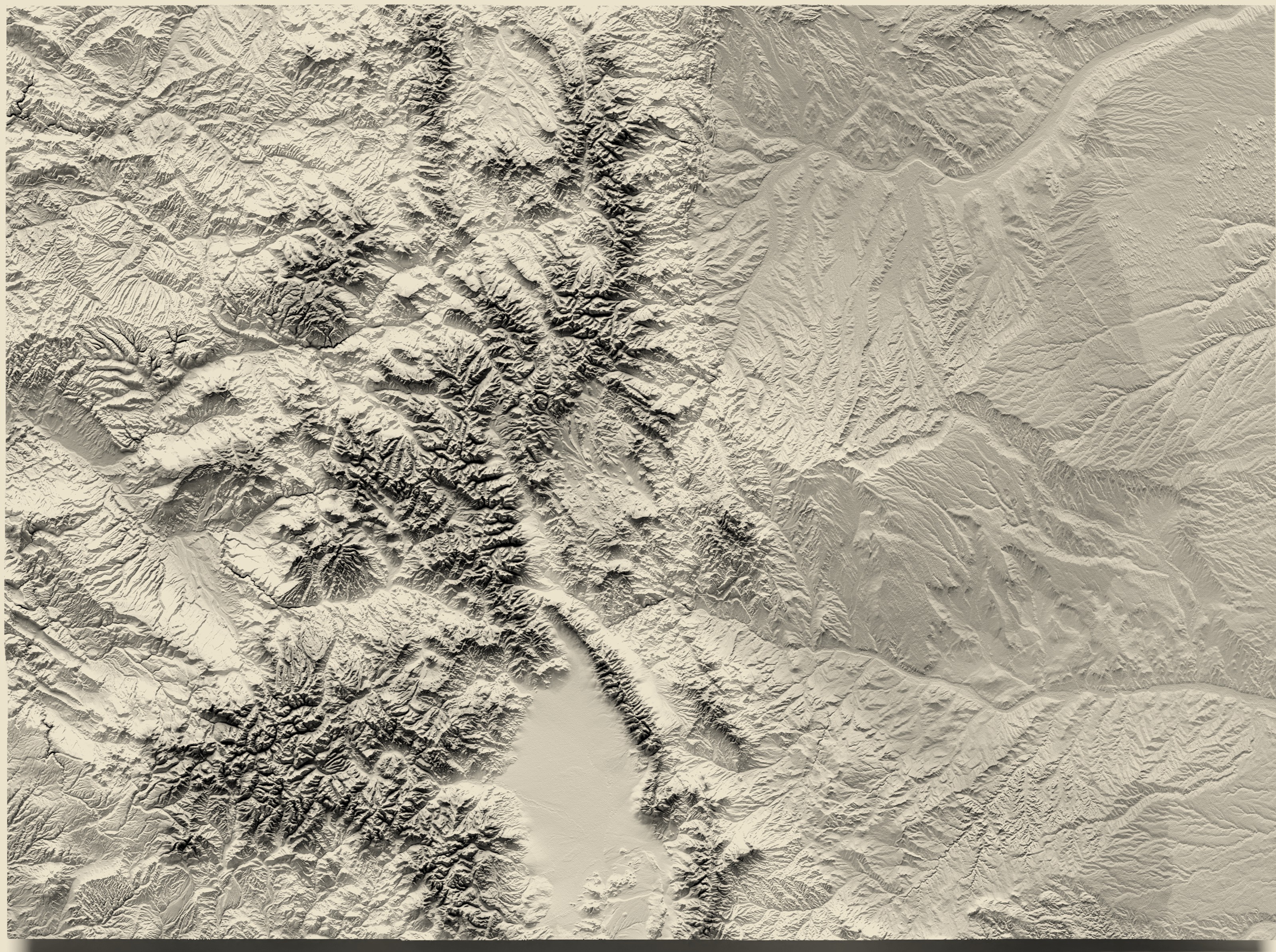 Shaded relief map of Colorado