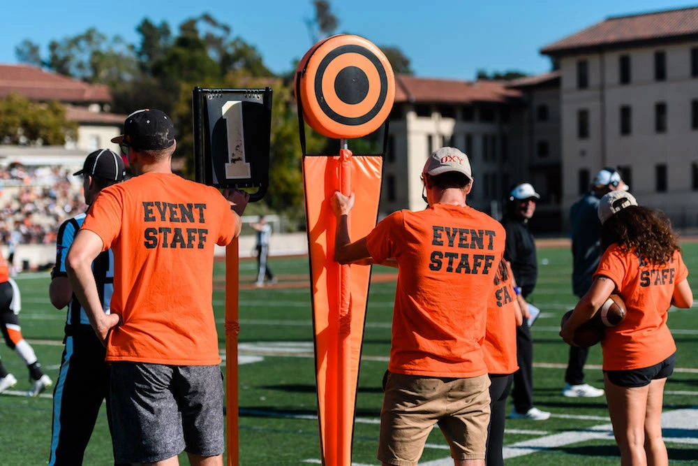 student-athletes working jobs on campus