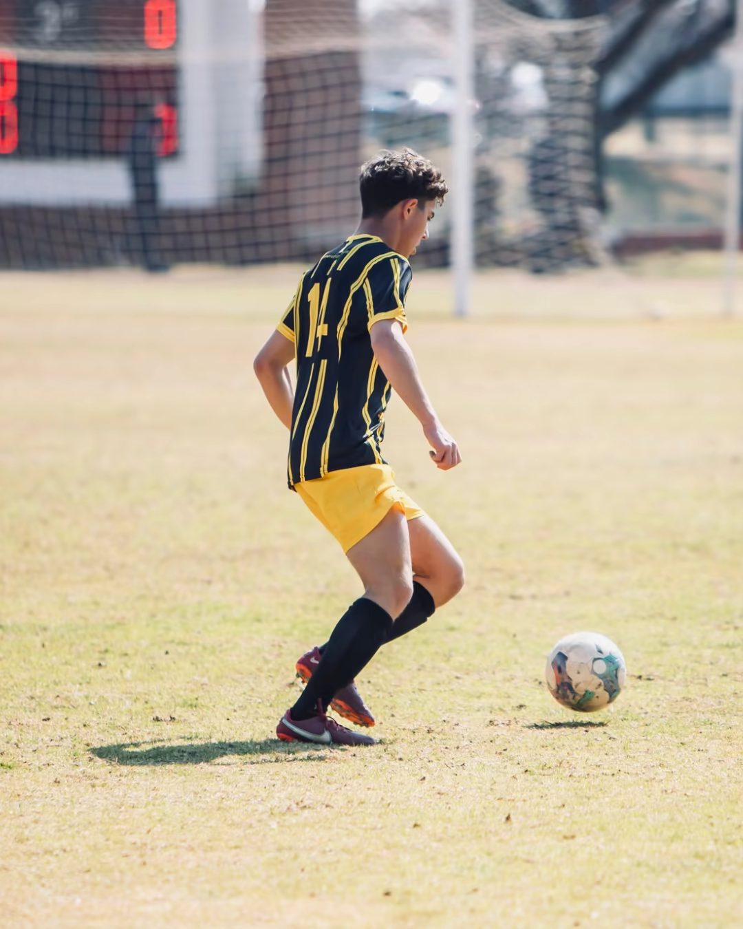Zach Valkin playing soccer