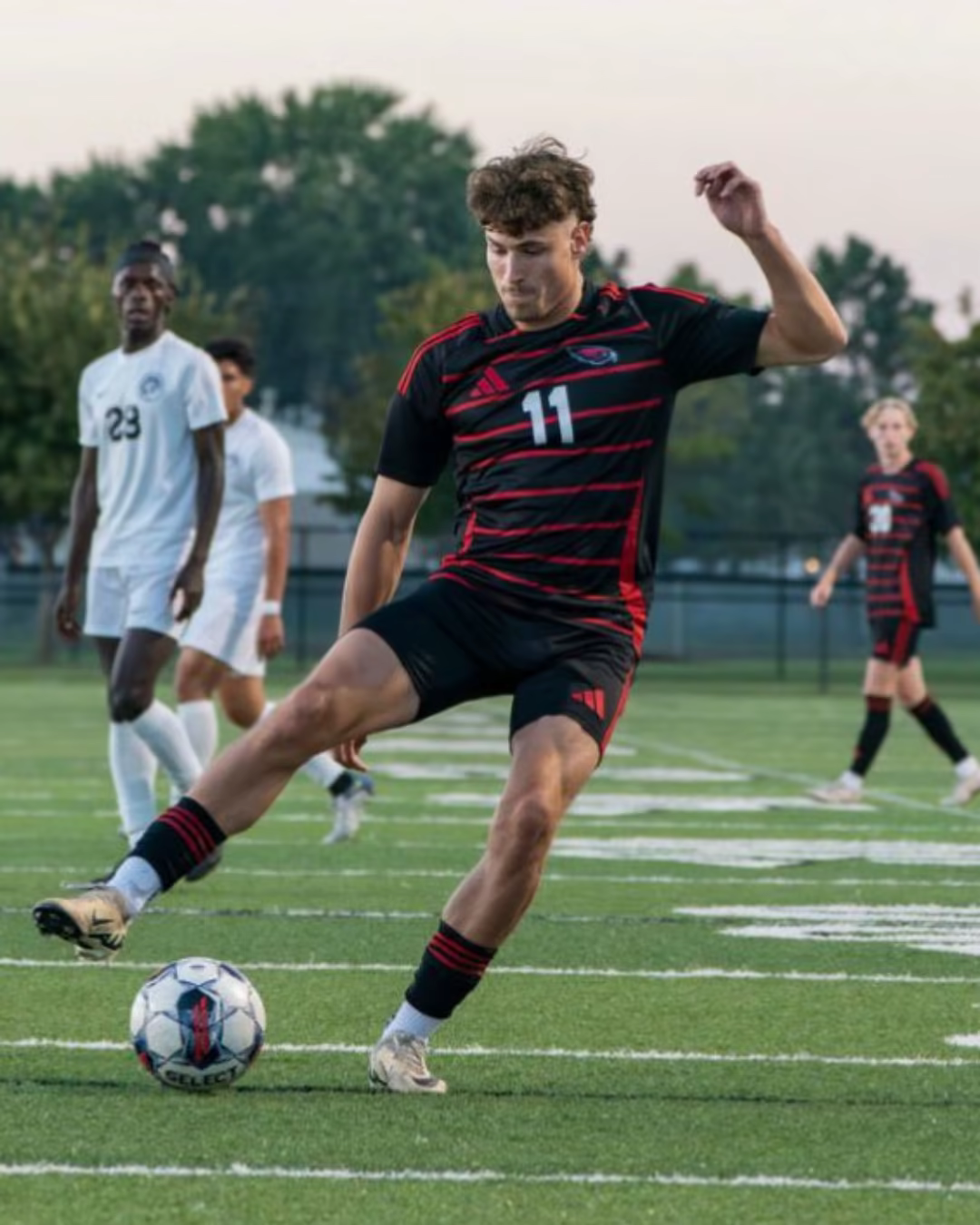 Len Valkema playing soccer