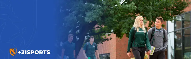 Amerikaanse universiteitscampus aan het begin van het schooljaar