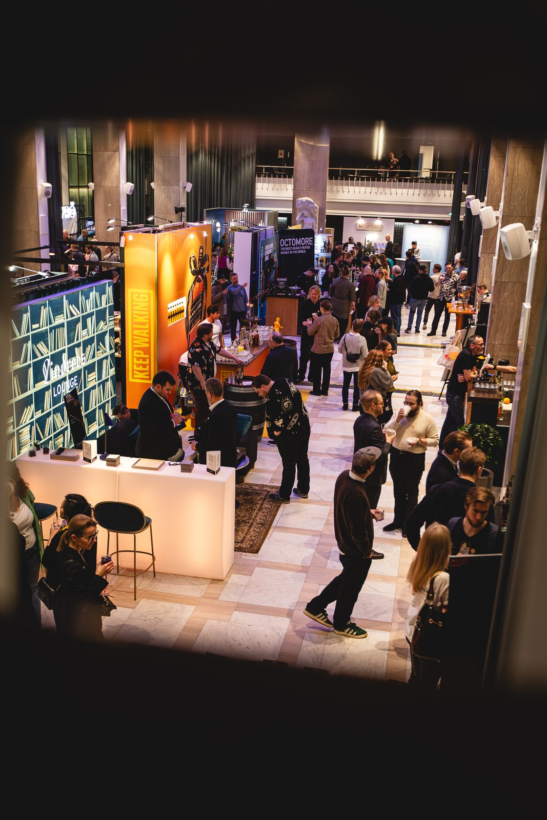 Overhead view of the main hall at HDF Whiskey Edition 2025