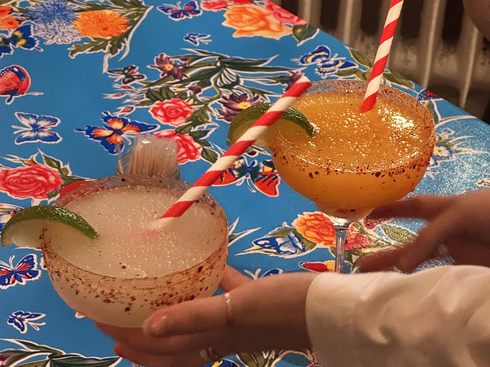 Spicy Lime and Spicy Mango Margaritas at Lopez Tacos