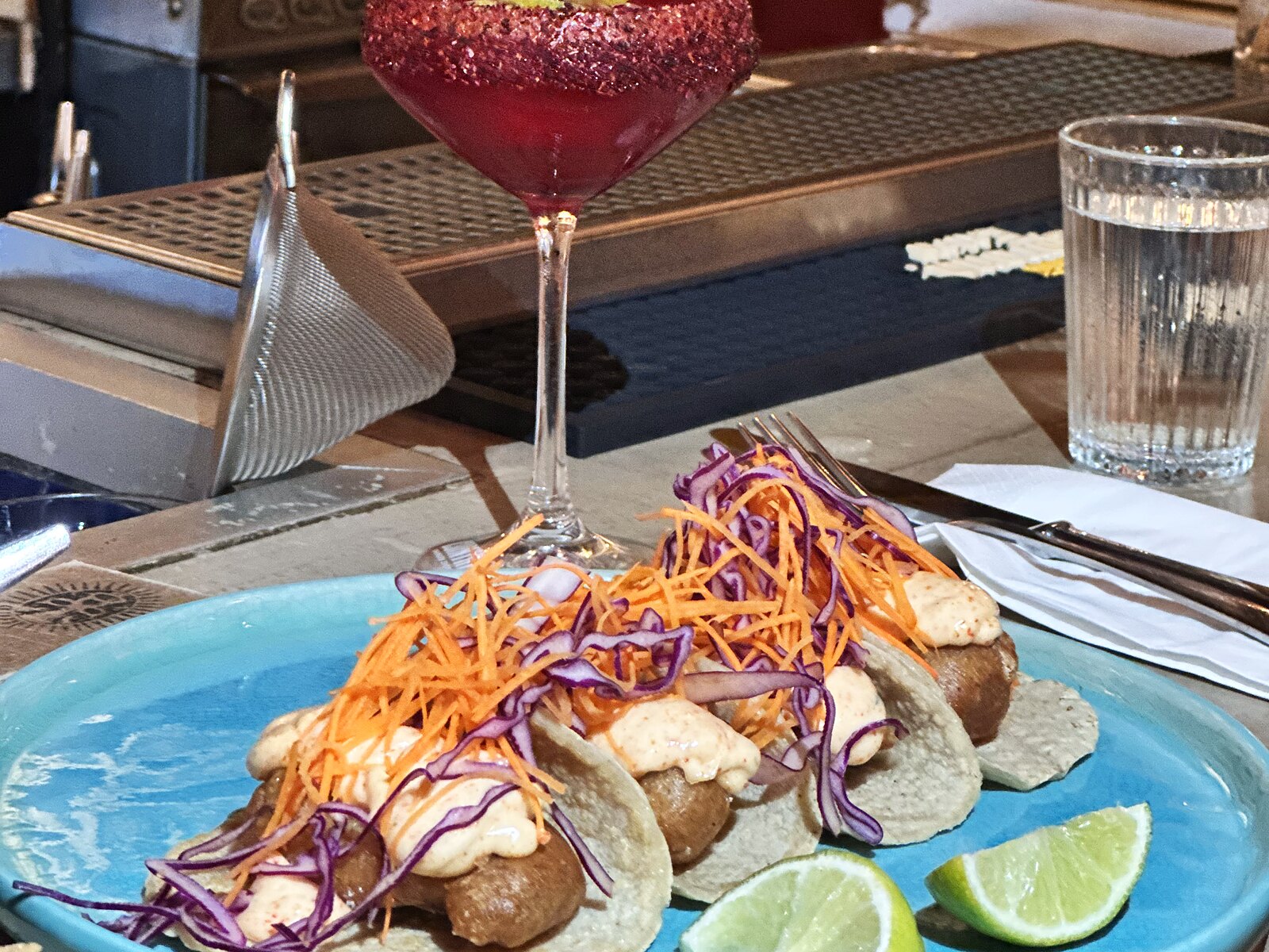 Pescado Capeado, crispy fish tacos at El Rey