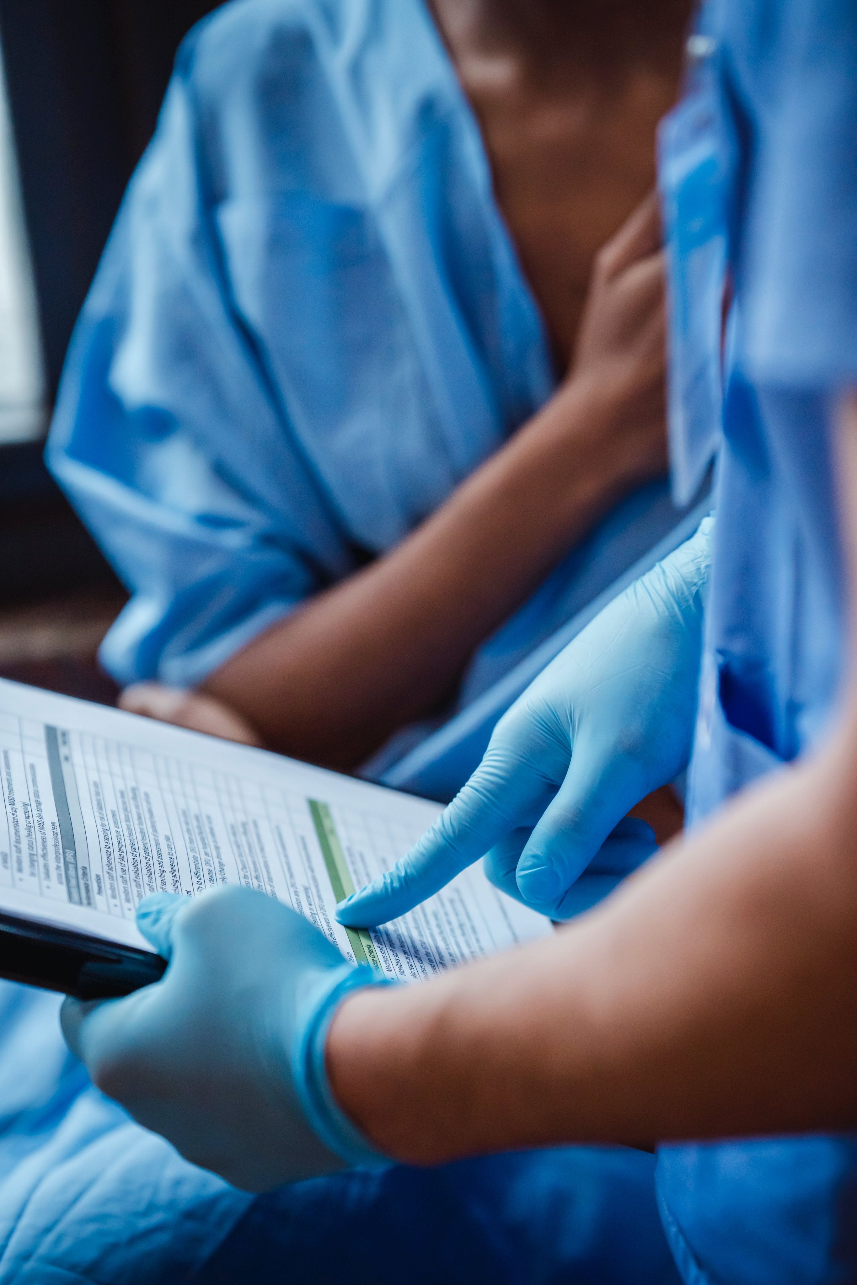 Clinical care using disposable gloves