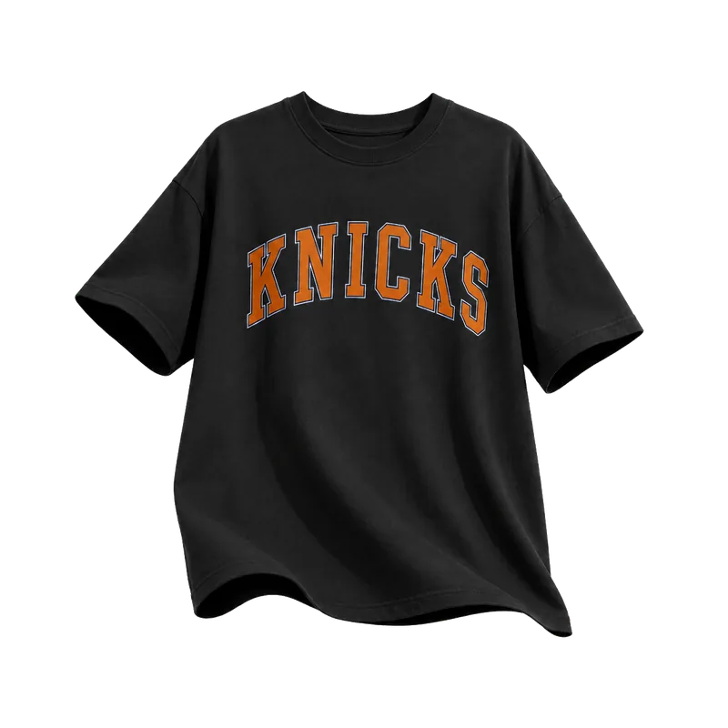 Custom black Knicks arch tee
