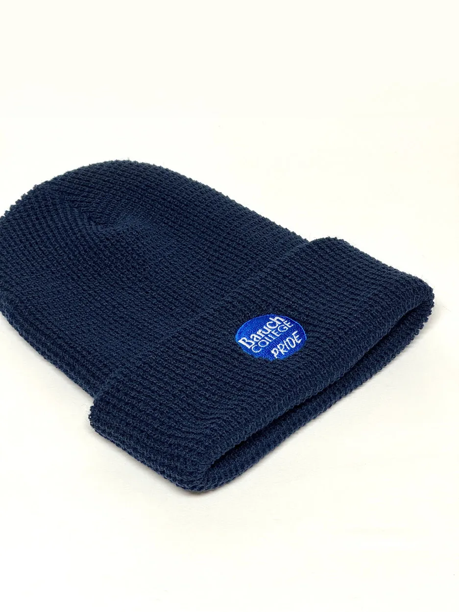 Baruch College Pride. Waffle knit beanie · Embroidered oval.