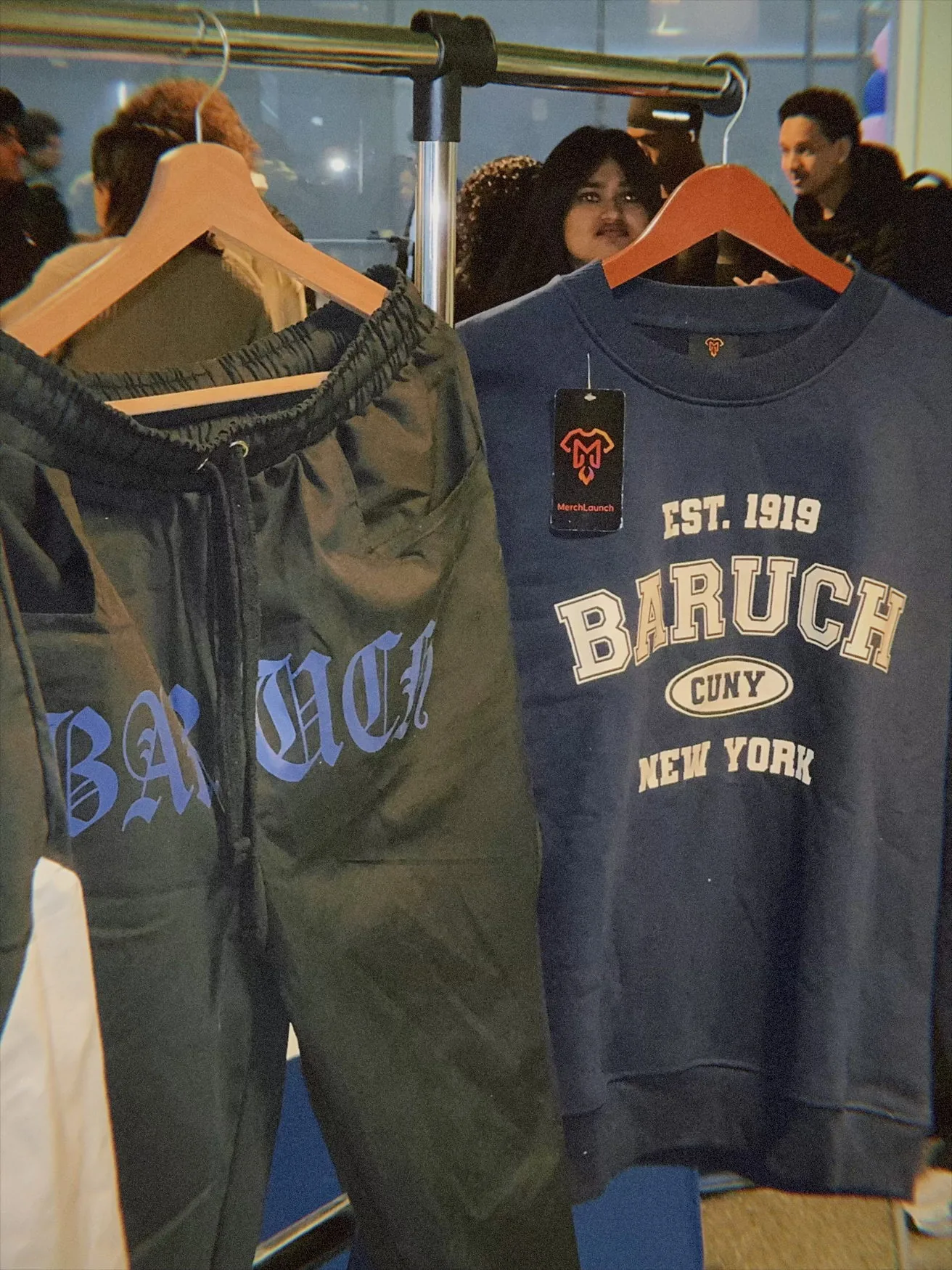The full set. 300 GSM oversized fleece crewneck · Woven wide leg parachute pants.
