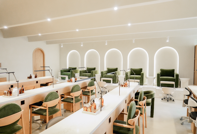 The manicure room at Earth Nail Spa