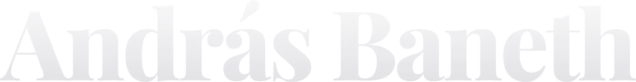 Text reading 'András Baneth' in large dark serif font on transparent background.