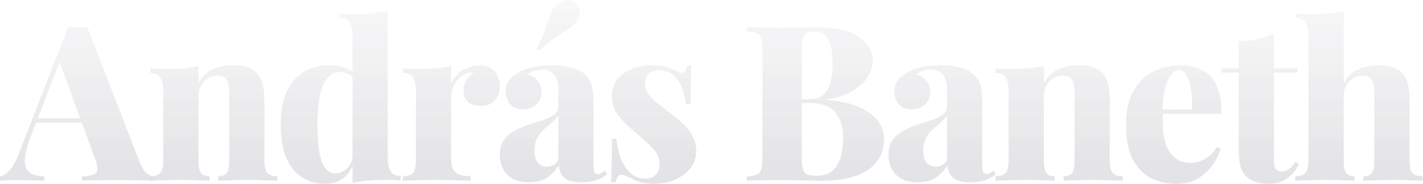 Text reading 'András Baneth' in large dark serif font on transparent background.