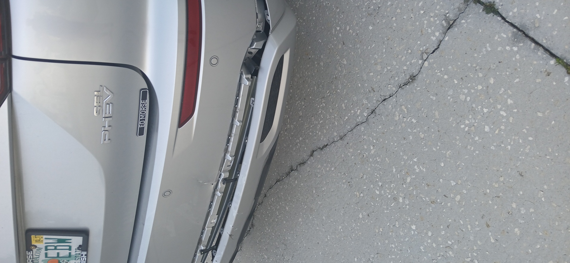 rear bumper before repair in Wesley Chapel
