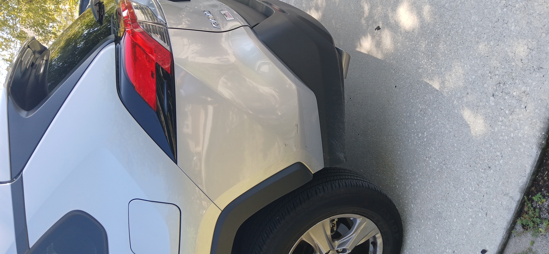 rear bumper corner before repair in Riverview