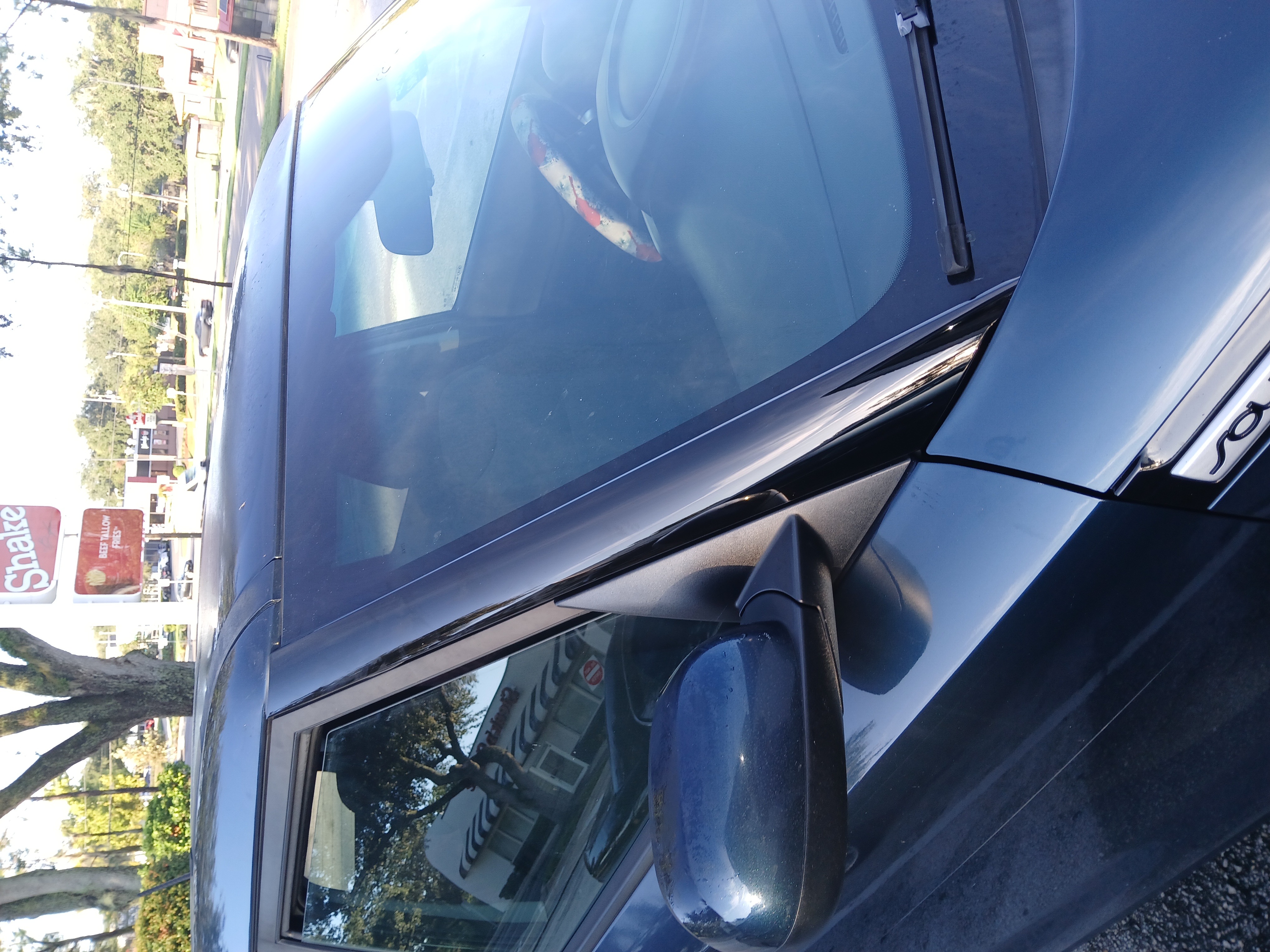 passenger A-pillar trim after repair in Lakeland