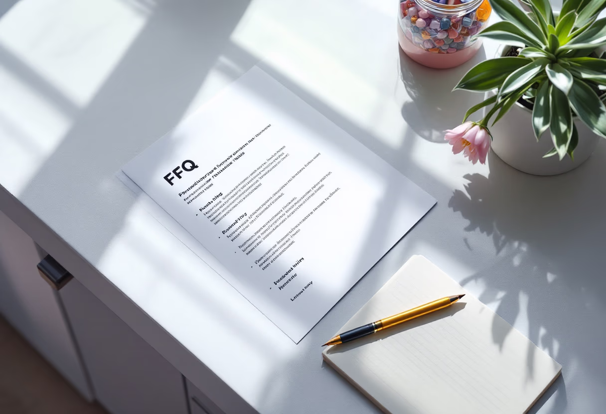 image of a document with faqs (for a productivity tools business)