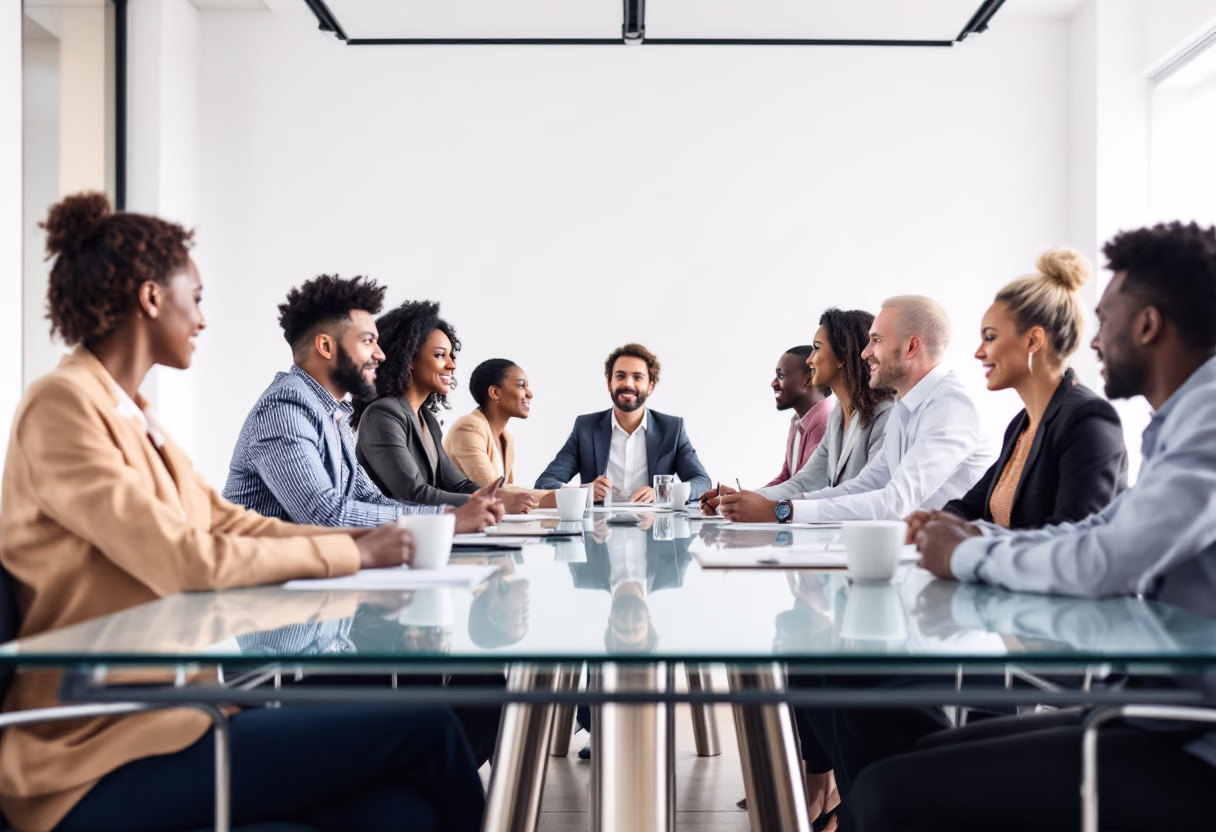 image of a collaborative meeting for a consulting firm