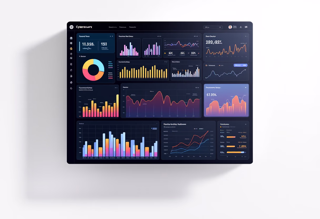 [interface] monochromatic cybersecurity dashboard interface (for an ai cybersecurity company)