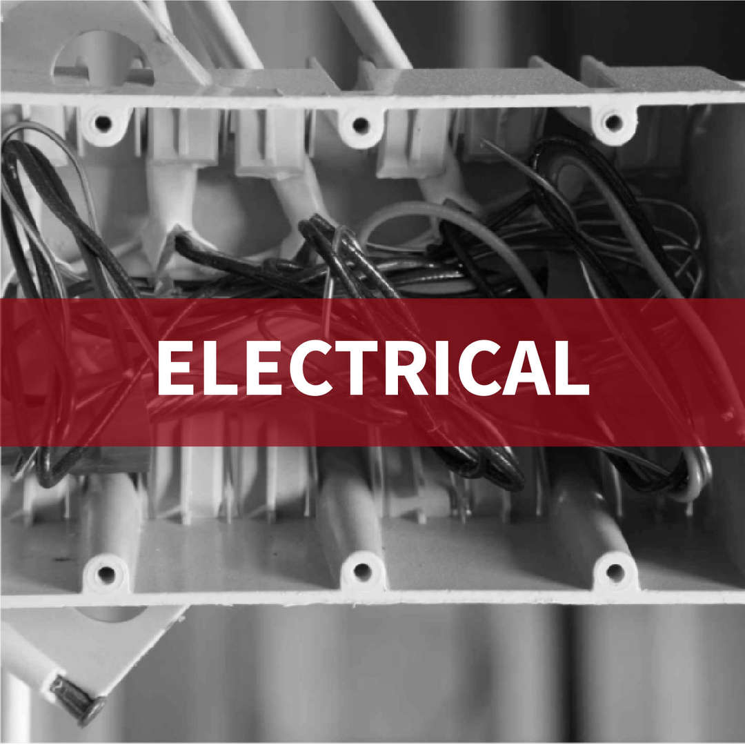 Electrical wiring inside a junction box close-up