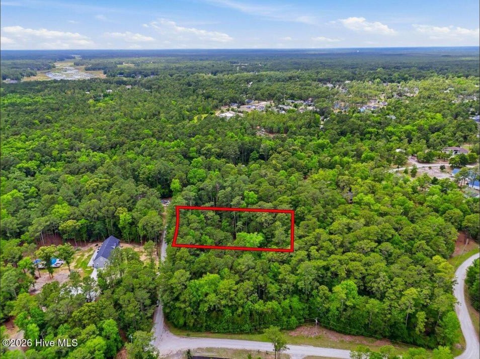 Aerial view of 491 Argonne Road, Southport NC 28461