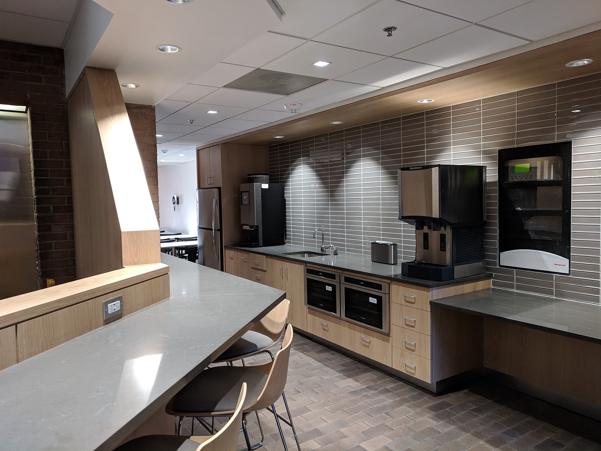 Office kitchenette and counter seating