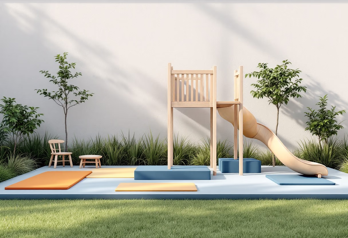 [background image] captivating photo of a serene outdoor playground (for a preschools & daycare)