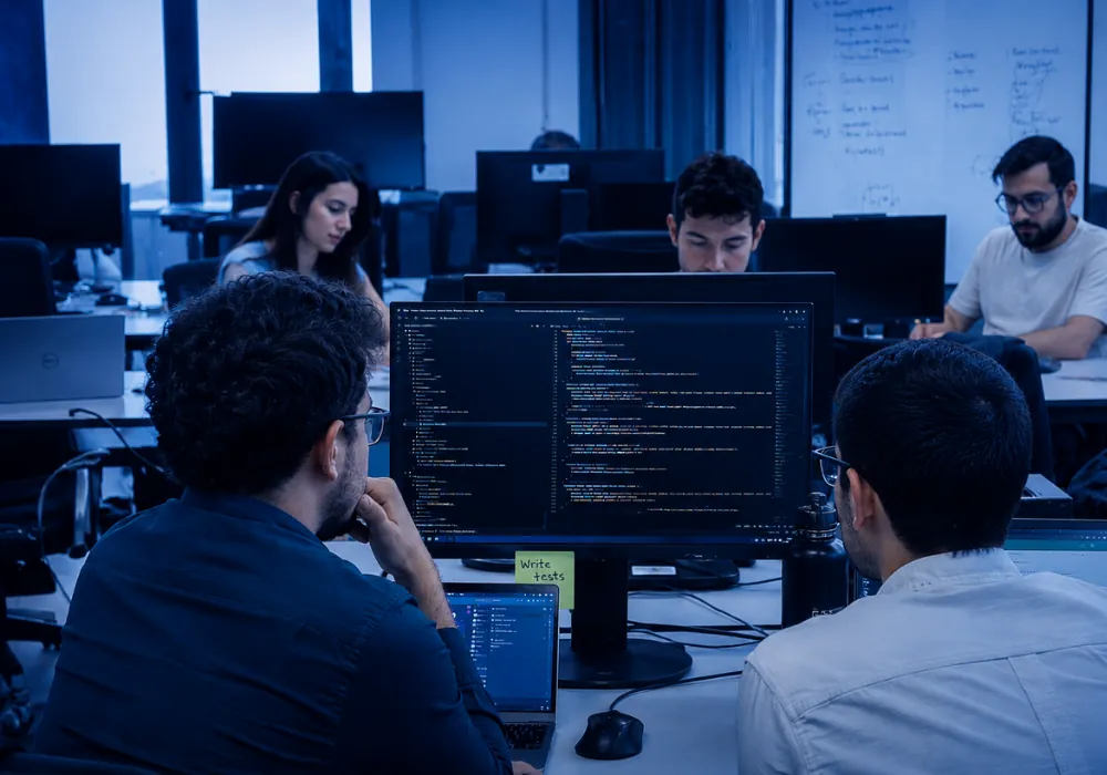 Célula de desarrollo ágil trabajando en productos digitales - Technology Services Azkait