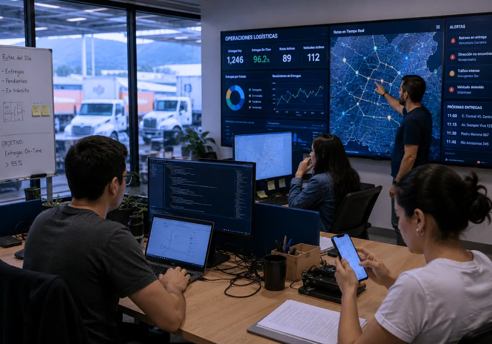 Centro de control logístico con ruteo en tiempo real y monitoreo de entregas de última milla