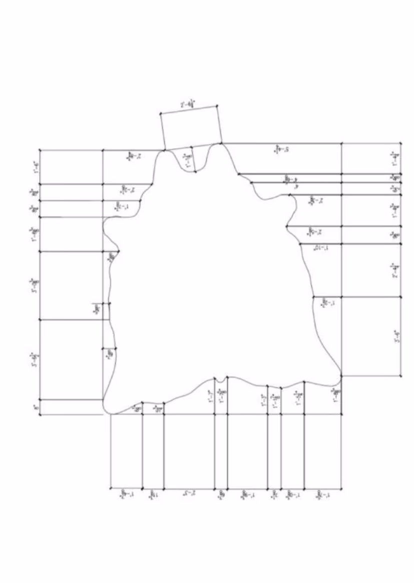 CAD measurements for a custom-shaped area rug