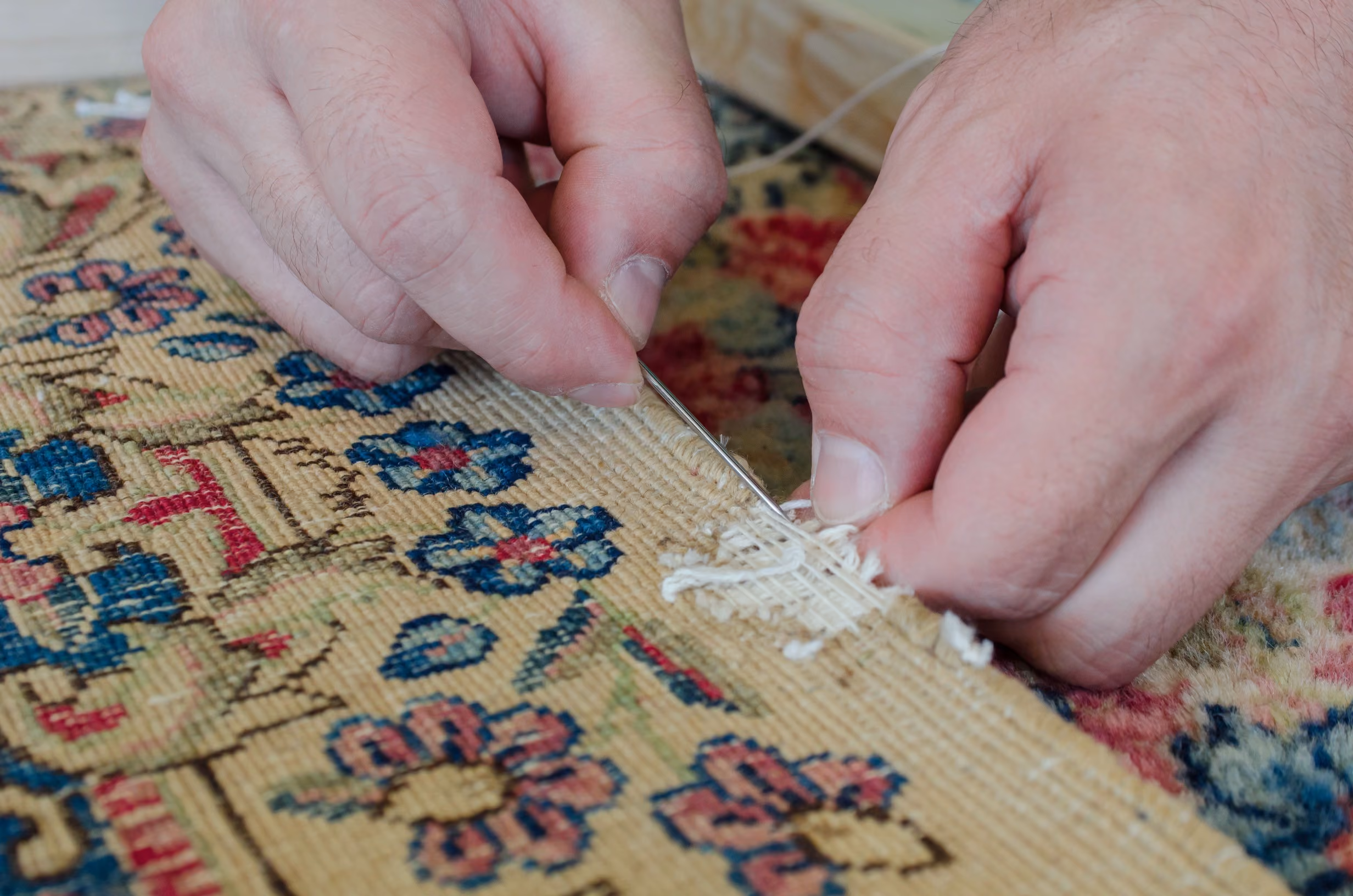 artisan working on a fringe