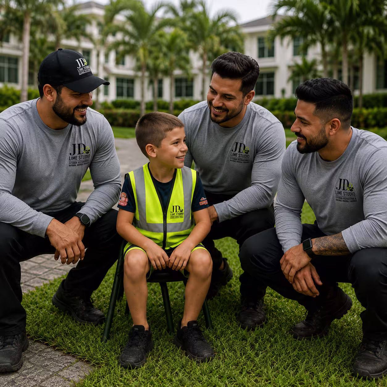 The crew with the next generation on site