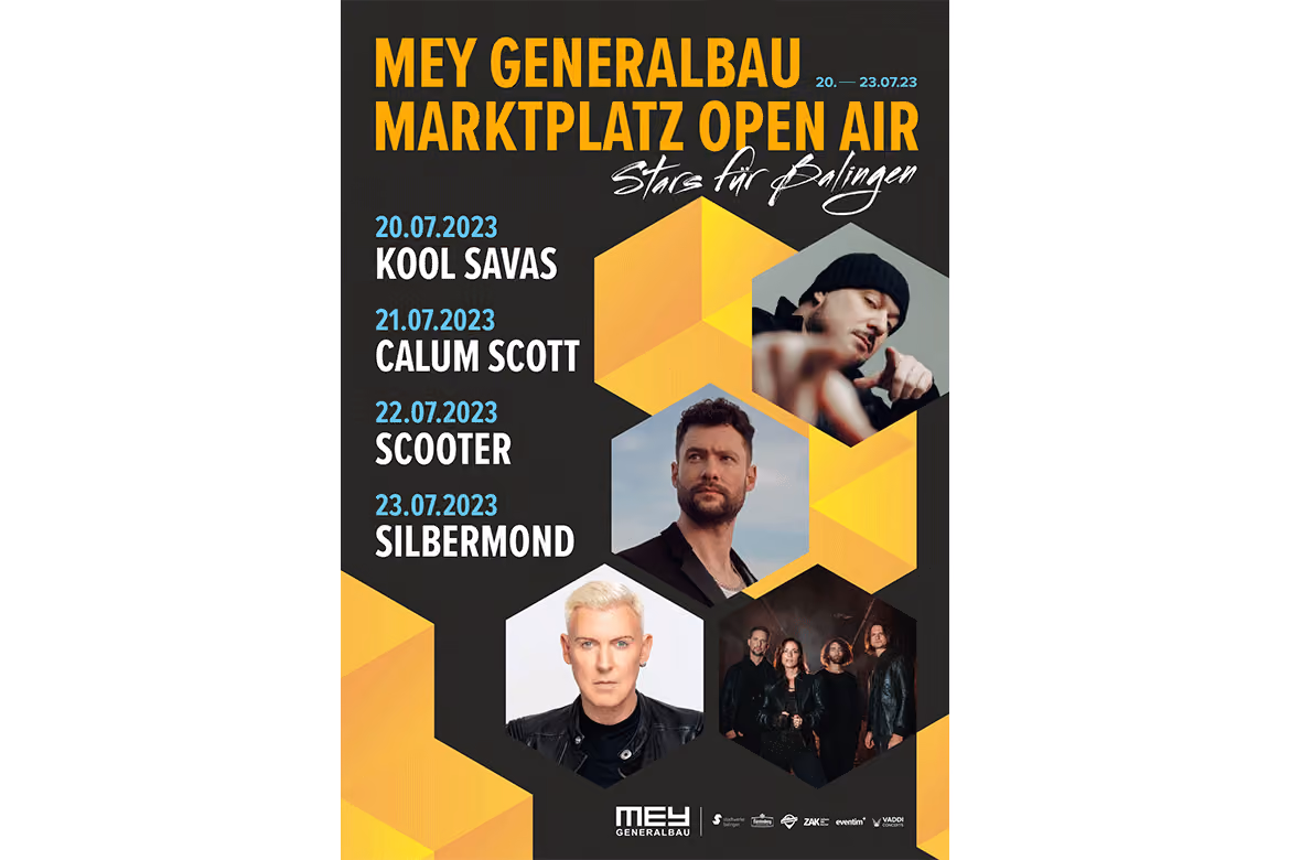 Plakat Mey Generalbau Marktplatz Open Air in Balingen
