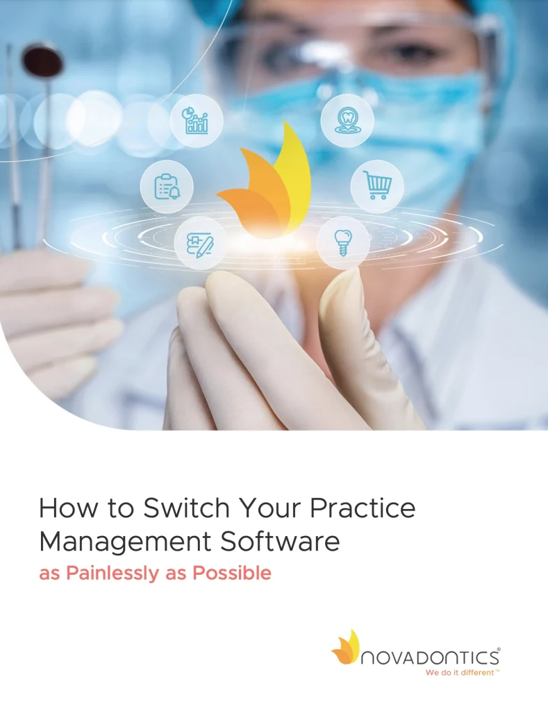 Cover of the Novadontics eBook How to Switch Your Practice Management Software.