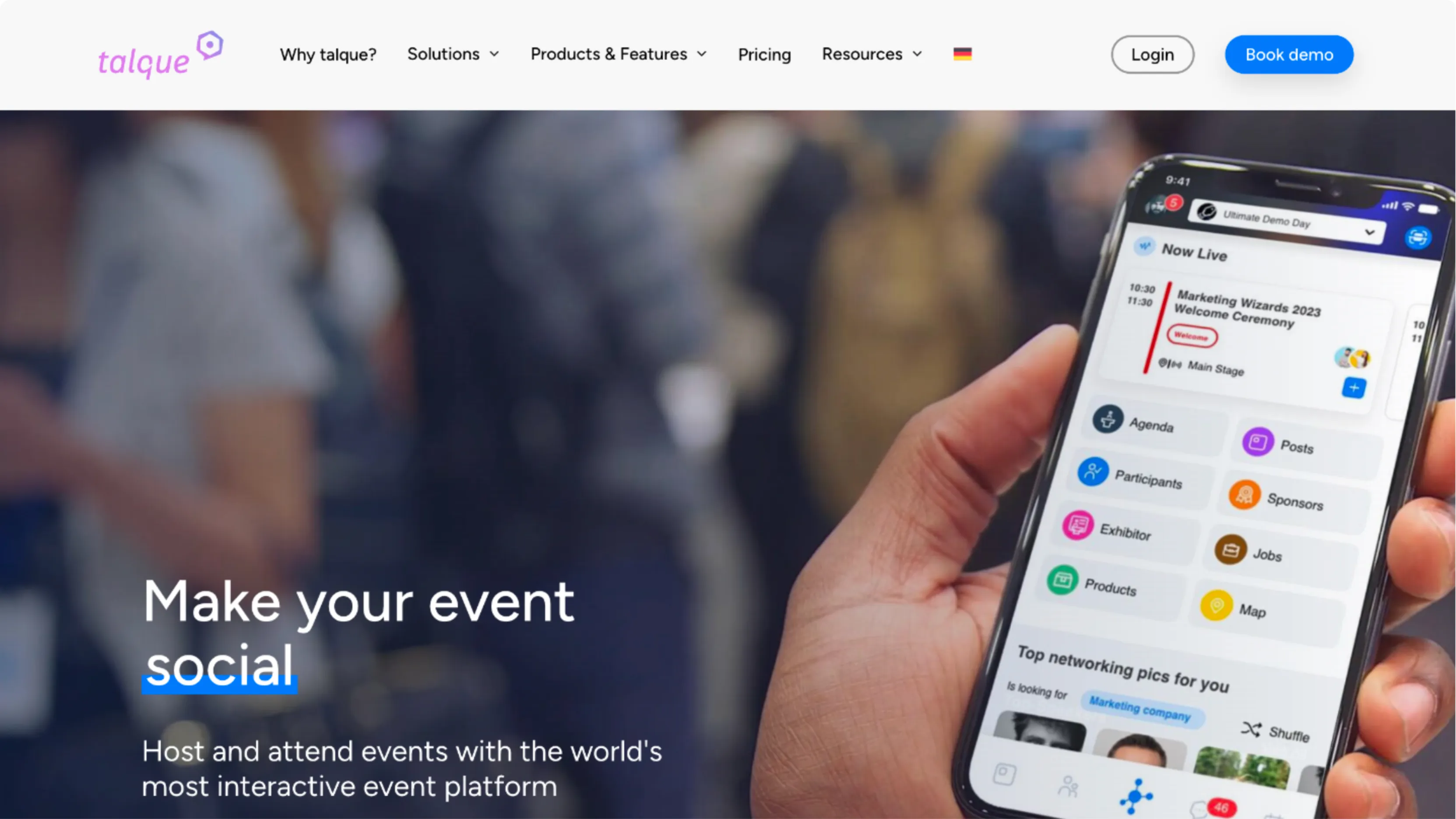 talque homepage before the redesign