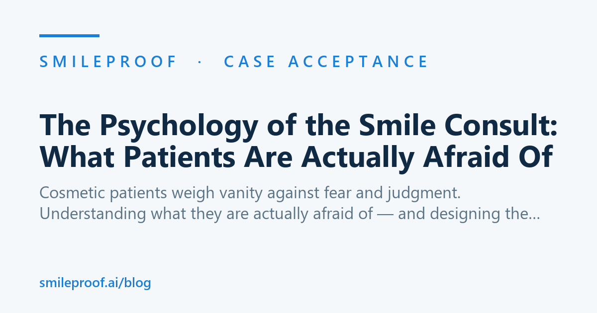 The Psychology of the Smile Consult: What Patients Are Actually Afraid Of — Smileproof