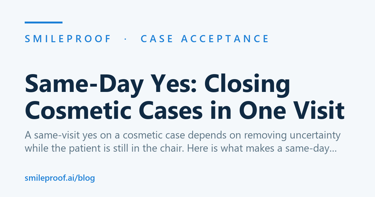 Same-Day Yes: Closing Cosmetic Cases in One Visit — Smileproof
