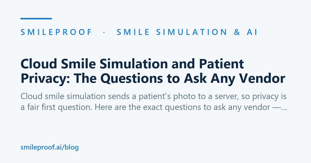 Cloud Smile Simulation and Patient Privacy: The Questions to Ask Any Vendor — Smileproof