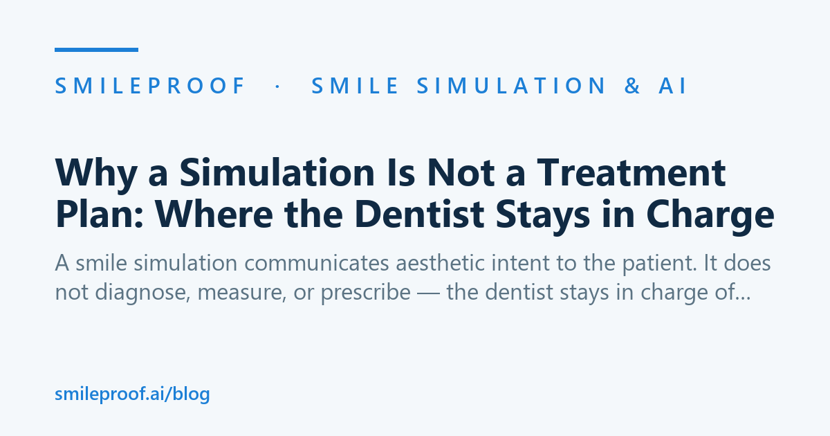 Why a Simulation Is Not a Treatment Plan: Where the Dentist Stays in Charge — Smileproof